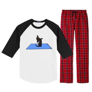 Yoga Dachshund Funny Meditation Yoga Dog Lover Gift Raglan Sleeve Pajama Set