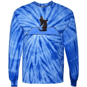 Yoga Dachshund Funny Meditation Yoga Dog Lover Gift Tie-Dye Long Sleeve Shirt