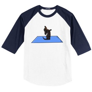 Yoga Dachshund Funny Meditation Yoga Dog Lover Gift Baseball Sleeve Shirt