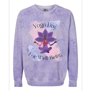 Yoga Day For Wellbeing Gift Colorblast Crewneck Sweatshirt