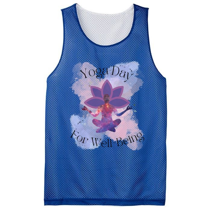 Yoga Day For Wellbeing Gift Mesh Reversible Basketball Jersey Tank