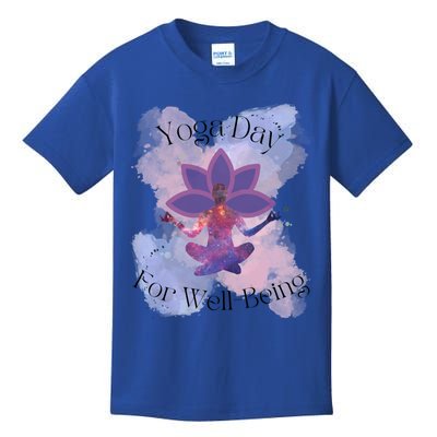 Yoga Day For Wellbeing Gift Kids T-Shirt