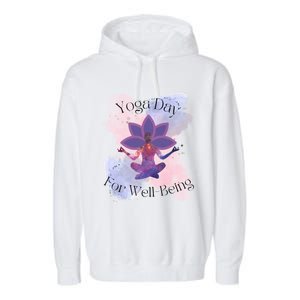 Yoga Day For Wellbeing Gift Garment-Dyed Fleece Hoodie