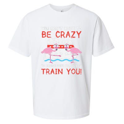 You Dont Have To Be Crazy Cruise Flamingo Cruising Trip Gift Sueded Cloud Jersey T-Shirt