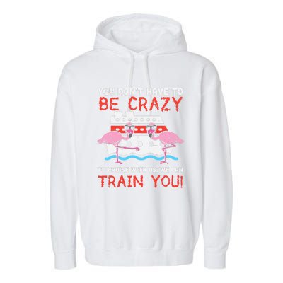 You Dont Have To Be Crazy Cruise Flamingo Cruising Trip Gift Garment-Dyed Fleece Hoodie