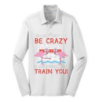 You Dont Have To Be Crazy Cruise Flamingo Cruising Trip Gift Silk Touch Performance Long Sleeve Polo