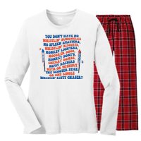 You Dont Have No Whistlin Bungholes Funny July 4th Of July Women's Long Sleeve Flannel Pajama Set 