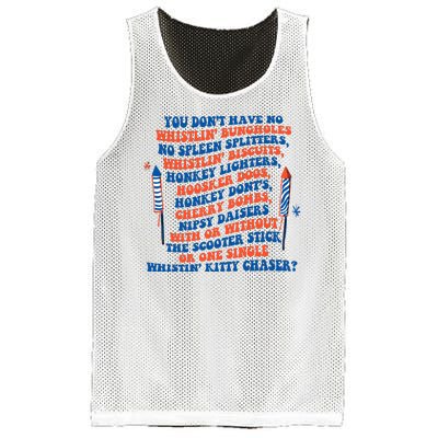 You Dont Have No Whistlin Bungholes Funny July 4th Of July Mesh Reversible Basketball Jersey Tank