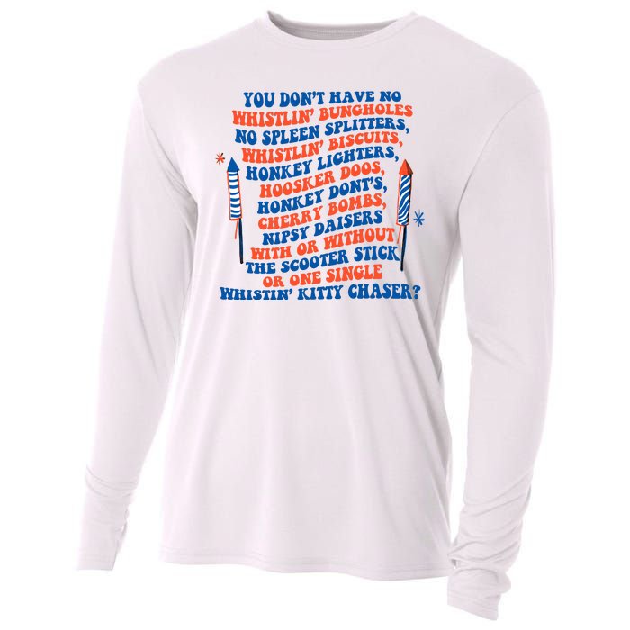 You Dont Have No Whistlin Bungholes Funny July 4th Of July Cooling Performance Long Sleeve Crew