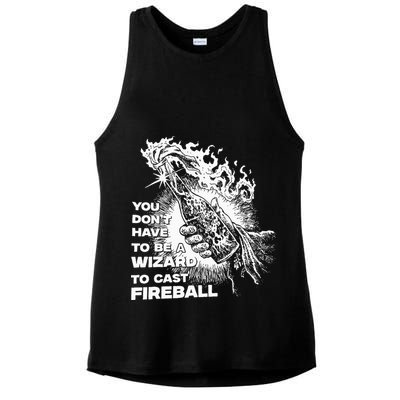 You Dont Have To Be A Wizard To Cast F.I.R.E.B.A.L.L Halloween Ladies PosiCharge Tri-Blend Wicking Tank