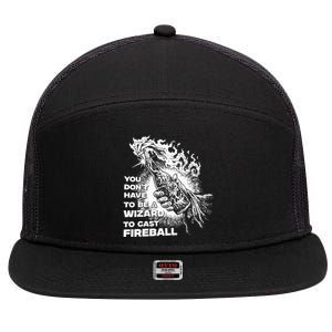 You Dont Have To Be A Wizard To Cast F.I.R.E.B.A.L.L Halloween 7 Panel Mesh Trucker Snapback Hat