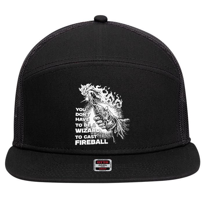 You Dont Have To Be A Wizard To Cast F.I.R.E.B.A.L.L Halloween 7 Panel Mesh Trucker Snapback Hat