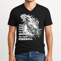 You Dont Have To Be A Wizard To Cast F.I.R.E.B.A.L.L Halloween V-Neck T-Shirt