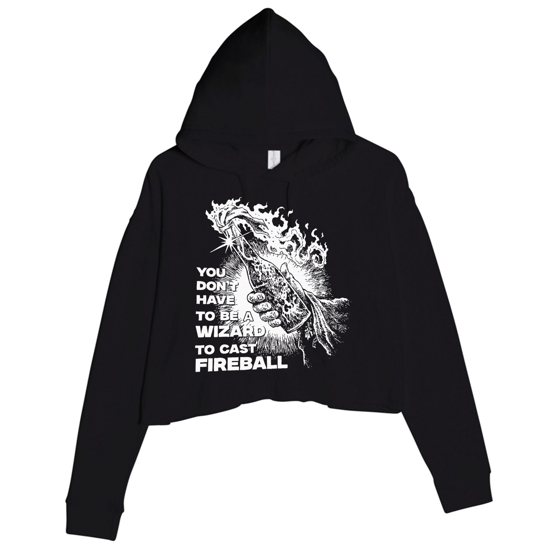 You Dont Have To Be A Wizard To Cast F.I.R.E.B.A.L.L Halloween Crop Fleece Hoodie