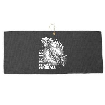 You Dont Have To Be A Wizard To Cast F.I.R.E.B.A.L.L Halloween Large Microfiber Waffle Golf Towel