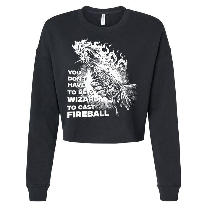 You Dont Have To Be A Wizard To Cast F.I.R.E.B.A.L.L Halloween Cropped Pullover Crew