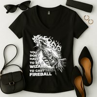 You Dont Have To Be A Wizard To Cast F.I.R.E.B.A.L.L Halloween Women's V-Neck T-Shirt