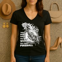 You Dont Have To Be A Wizard To Cast F.I.R.E.B.A.L.L Halloween Women's V-Neck T-Shirt