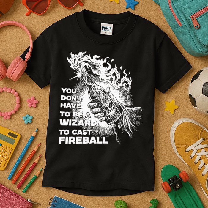 You Dont Have To Be A Wizard To Cast F.I.R.E.B.A.L.L Halloween Kids T-Shirt