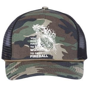 You Dont Have To Be A Wizard To Cast F.I.R.E.B.A.L.L Halloween Retro Rope Trucker Hat Cap