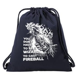 You Dont Have To Be A Wizard To Cast F.I.R.E.B.A.L.L Halloween Drawstring Bag