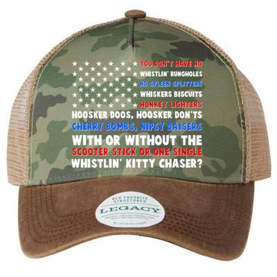 You Dont Have No Whistlin Bungholes Fireworks Joe Dirt Usa American Flag Legacy Tie Dye Trucker Hat