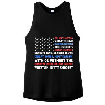 You Dont Have No Whistlin Bungholes Fireworks Joe Dirt Usa American Flag Ladies PosiCharge Tri-Blend Wicking Tank