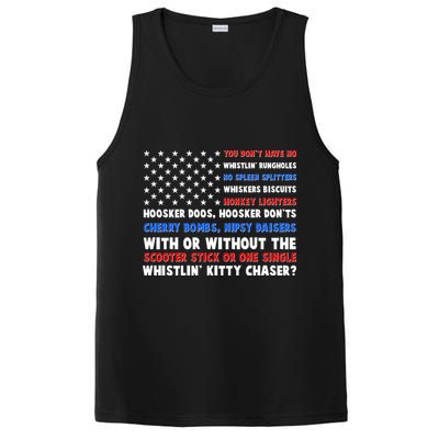 You Dont Have No Whistlin Bungholes Fireworks Joe Dirt Usa American Flag PosiCharge Competitor Tank