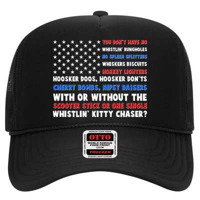 You Dont Have No Whistlin Bungholes Fireworks Joe Dirt Usa American Flag Trucker Hat