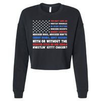 You Dont Have No Whistlin Bungholes Fireworks Joe Dirt Usa American Flag Cropped Pullover Crew