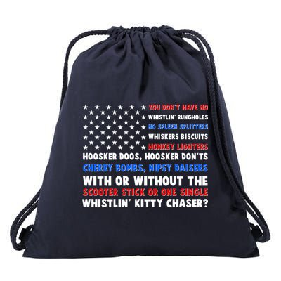 You Dont Have No Whistlin Bungholes Fireworks Joe Dirt Usa American Flag Drawstring Bag