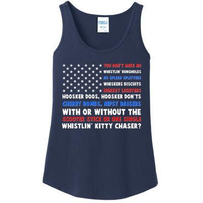 You Dont Have No Whistlin Bungholes Fireworks Joe Dirt Usa American Flag Ladies Essential Tank