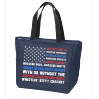 You Dont Have No Whistlin Bungholes Fireworks Joe Dirt Usa American Flag Zip Tote Bag