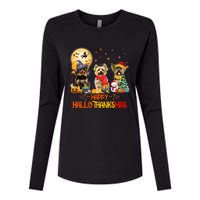 Yorkie Dog Halloween Thanksgiving Happy Hallothanksmas Womens Cotton Relaxed Long Sleeve T-Shirt