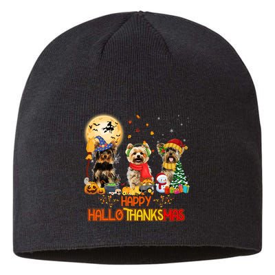 Yorkie Dog Halloween Thanksgiving Happy Hallothanksmas Sustainable Beanie