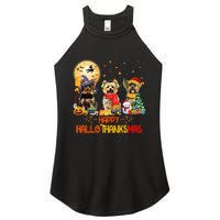 Yorkie Dog Halloween Thanksgiving Happy Hallothanksmas Women's Perfect Tri Rocker Tank