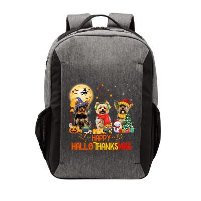 Yorkie Dog Halloween Thanksgiving Happy Hallothanksmas Vector Backpack