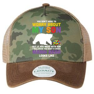 You DonT Have To Worry About My Son Autism Mama Bear Gift Legacy Tie Dye Trucker Hat