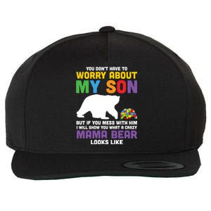 You DonT Have To Worry About My Son Autism Mama Bear Gift Wool Snapback Cap