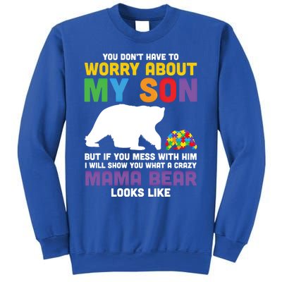 You DonT Have To Worry About My Son Autism Mama Bear Gift Sweatshirt