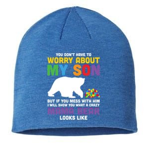 You DonT Have To Worry About My Son Autism Mama Bear Gift Sustainable Beanie