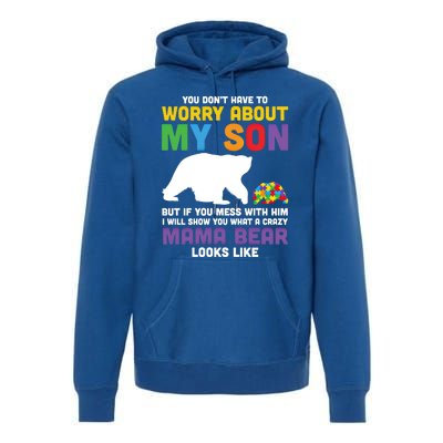 You DonT Have To Worry About My Son Autism Mama Bear Gift Premium Hoodie