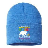 You DonT Have To Worry About My Son Autism Mama Bear Gift Sustainable Knit Beanie