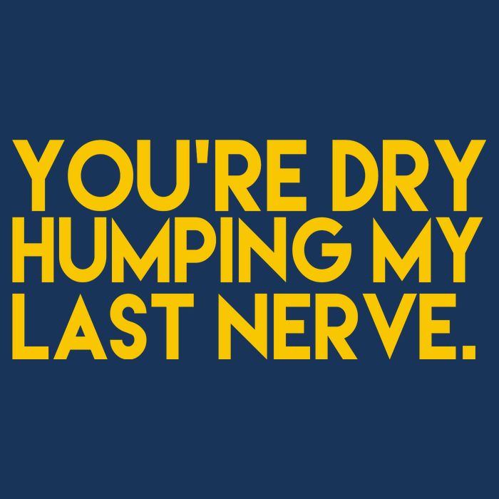 You're Dry Humping My Last Nerve Funny Button