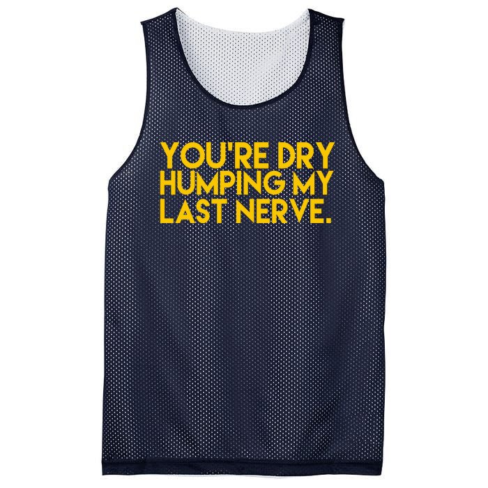 You're Dry Humping My Last Nerve Funny Mesh Reversible Basketball Jersey Tank