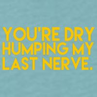 You're Dry Humping My Last Nerve Funny Sueded Cloud Jersey T-Shirt