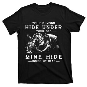 Your Demons Hide Under Your Bed Viking Wolf T-Shirt