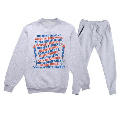 You Don’T Have No Whistlin’ Bungholes Funny July 4th Of July Premium Crewneck Sweatsuit Set