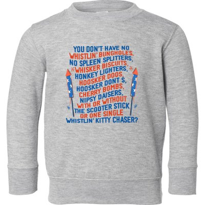 You Don’T Have No Whistlin’ Bungholes Funny July 4th Of July Toddler Sweatshirt