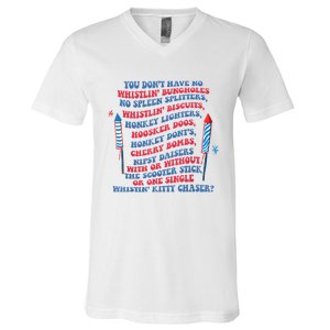 You Don’T Have No Whistlin’ Bungholes Funny July 4th Of July V-Neck T-Shirt